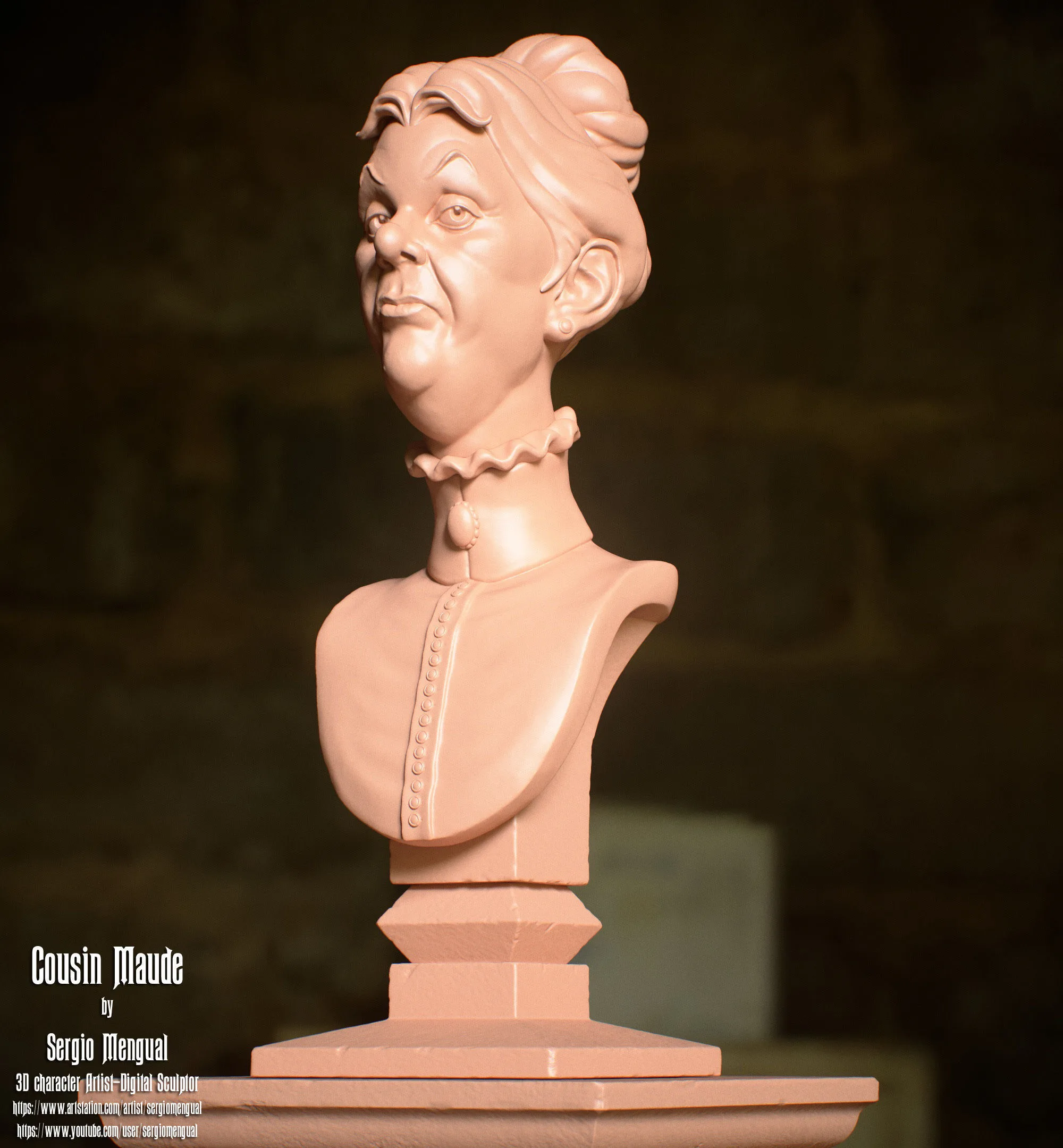 Haunted Mansion Cousin Maude 3D Printable Bust 3D print model