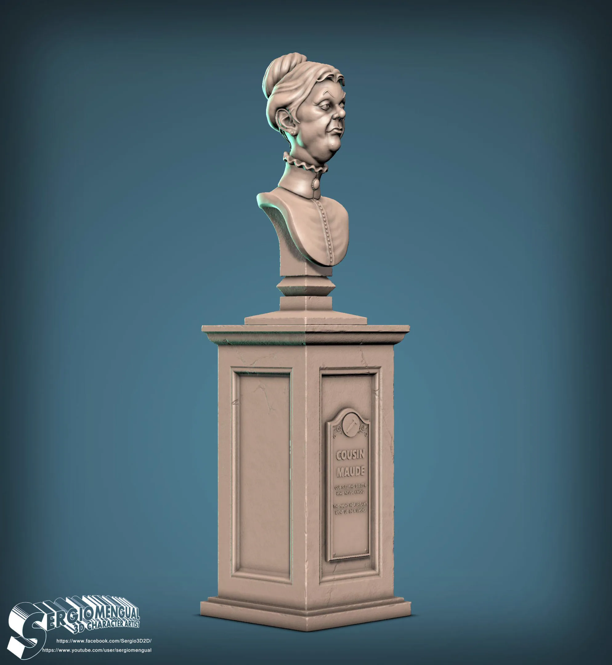 Haunted Mansion Cousin Maude 3D Printable Bust 3D print model