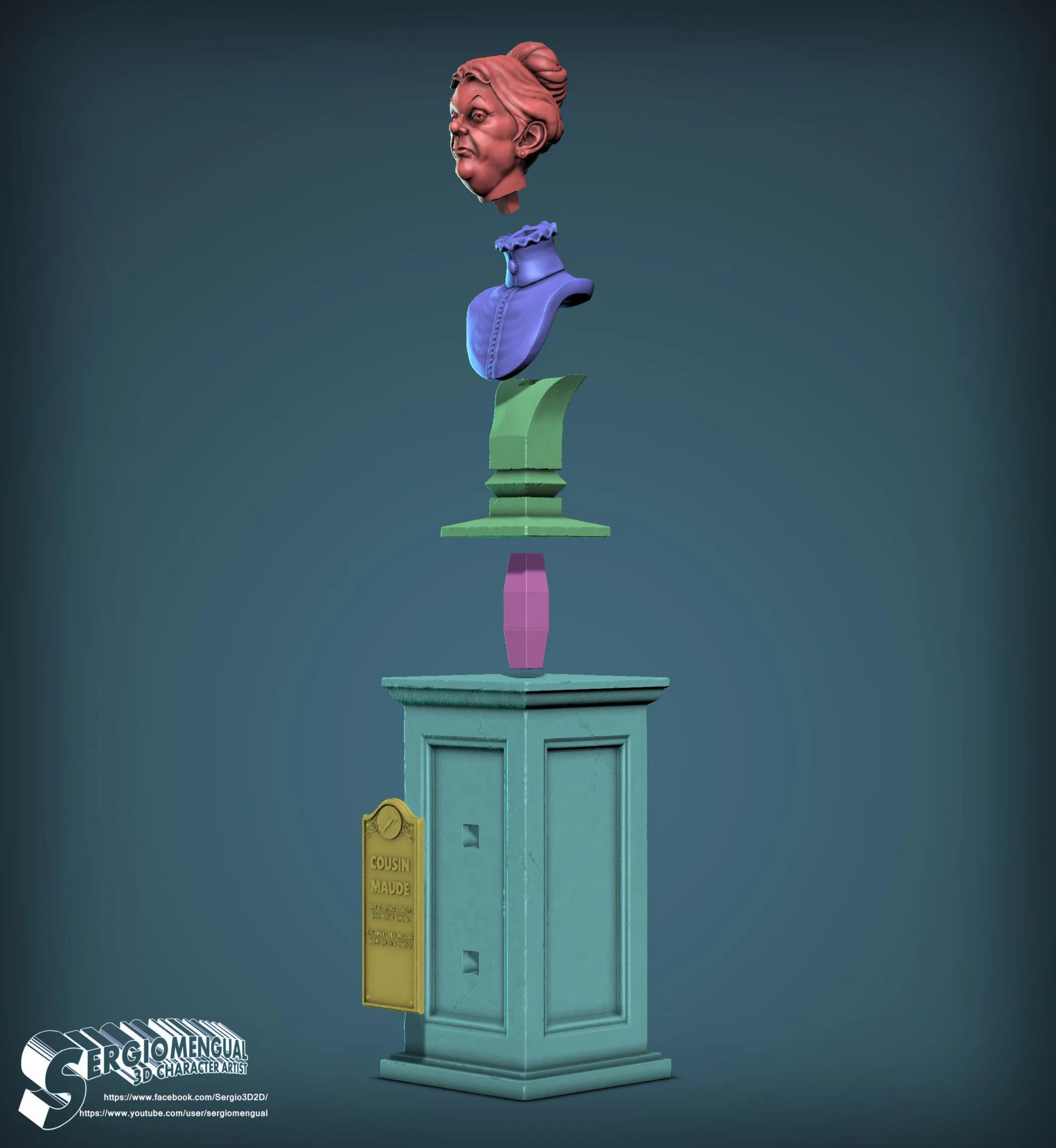 Haunted Mansion Cousin Maude 3D Printable Bust 3D print model