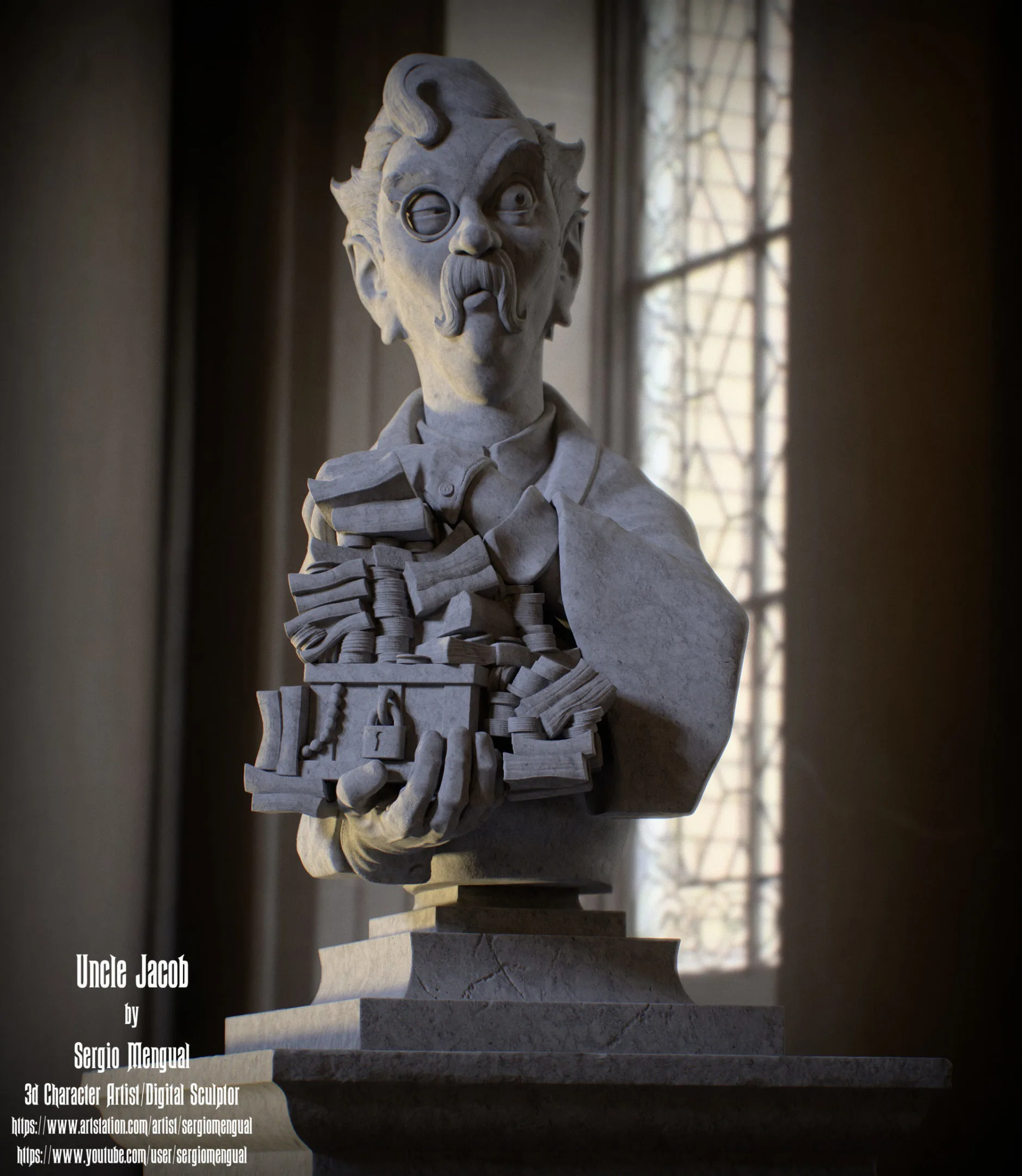 Haunted Mansion Uncle Jacob 3D Printable Bust DELUXE VERSION 3D print model