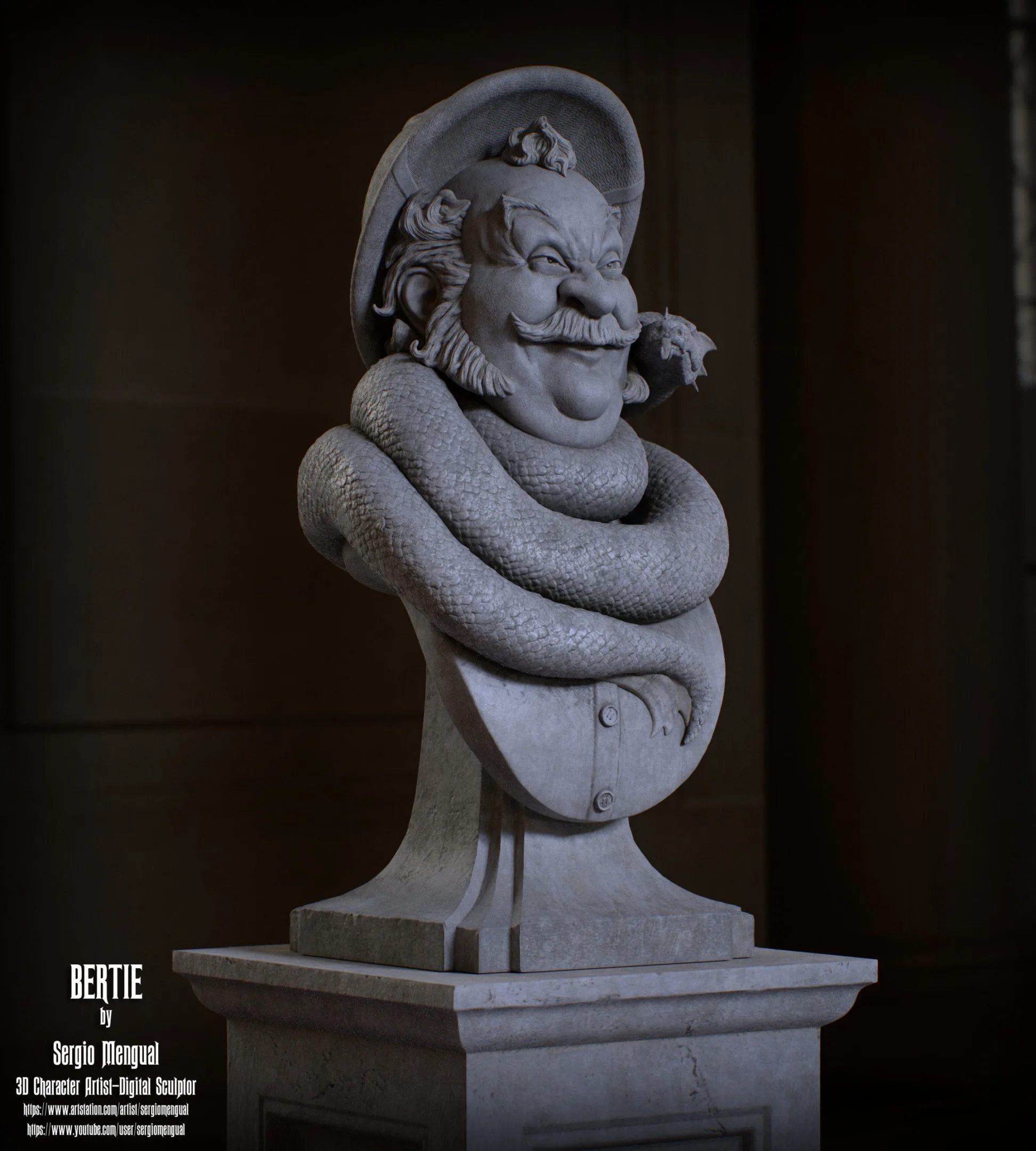 Haunted Mansion Bertie 3D Printable Bust DELUXE VERSION 3D print model