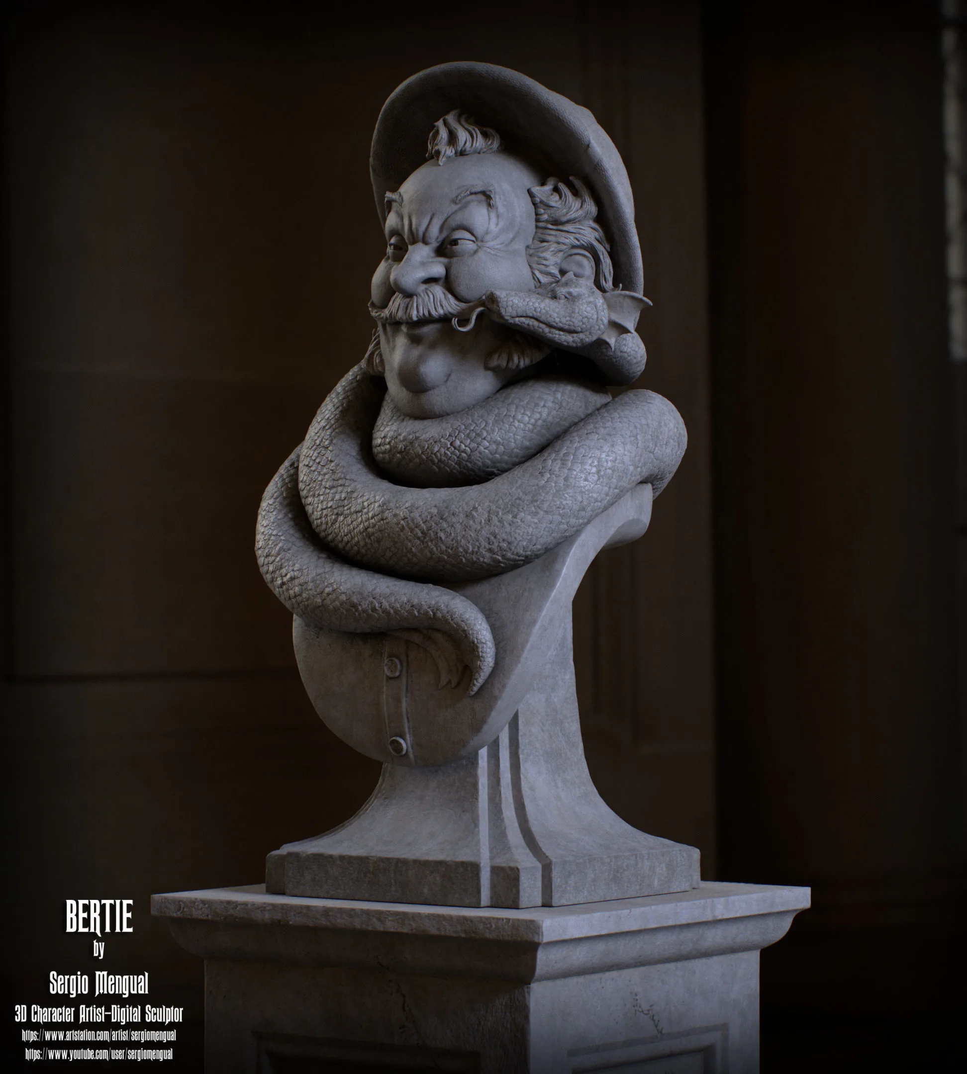 Haunted Mansion Bertie 3D Printable Bust DELUXE VERSION 3D print model