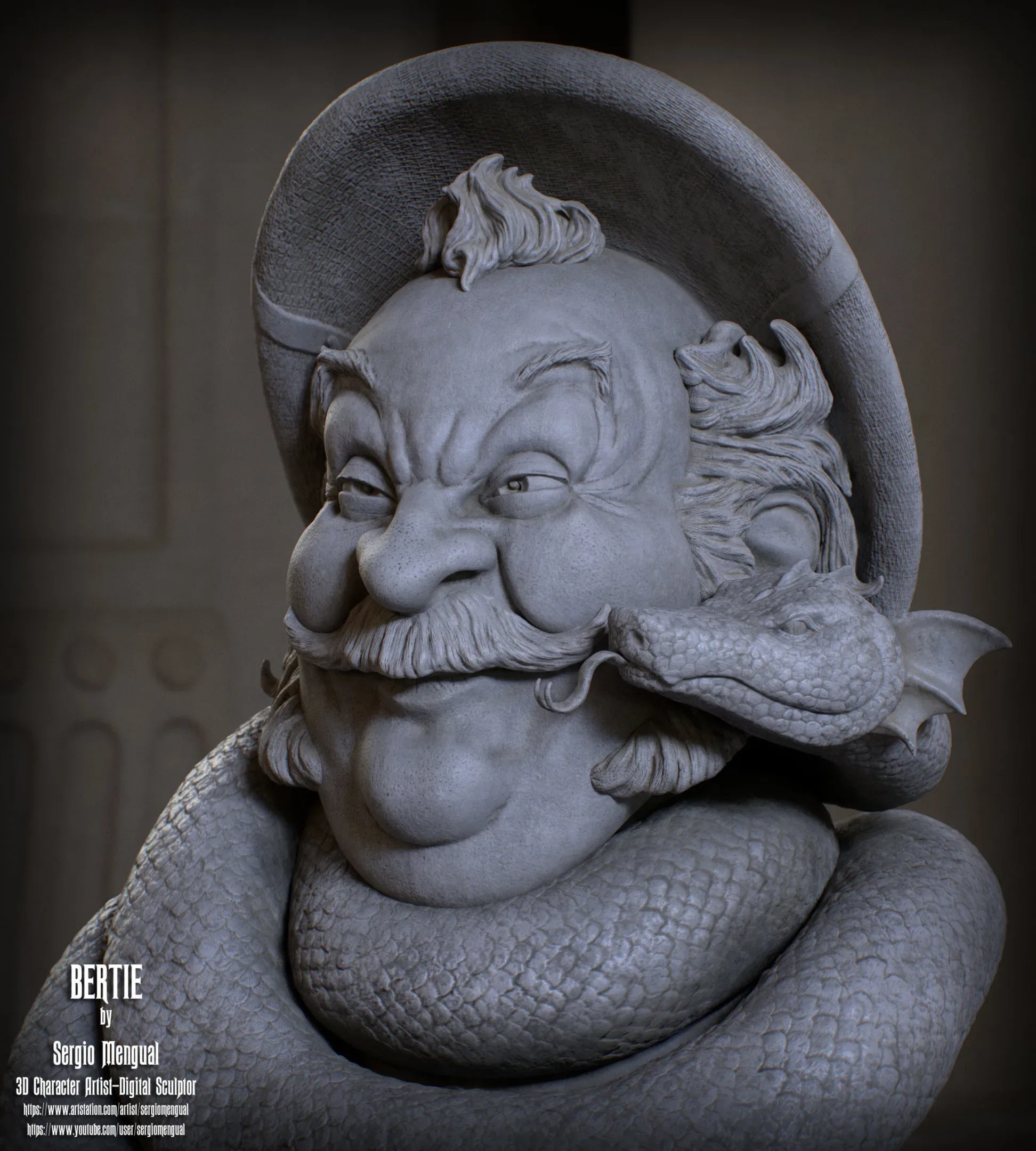 Haunted Mansion Bertie 3D Printable Bust DELUXE VERSION 3D print model