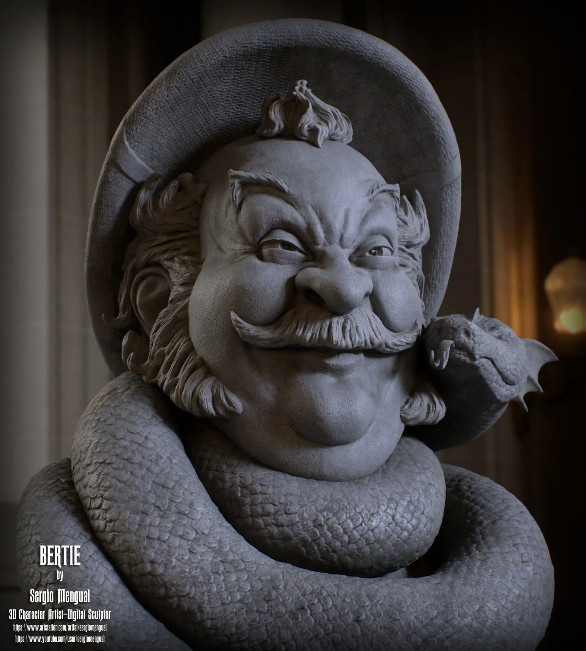 Haunted Mansion Bertie 3D Printable Bust DELUXE VERSION 3D print model