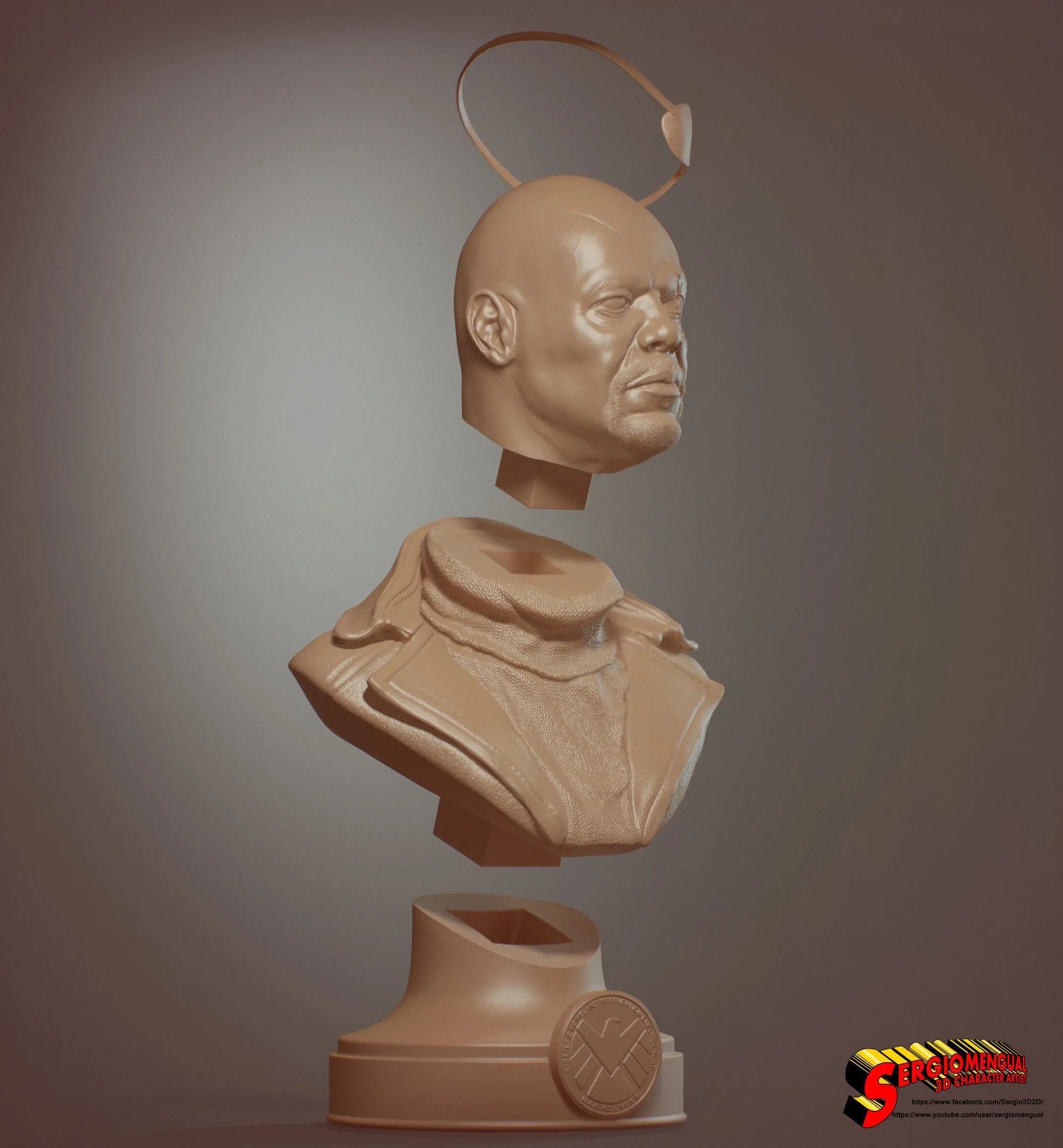 Nick Fury Bust for 3D printing 3D print model