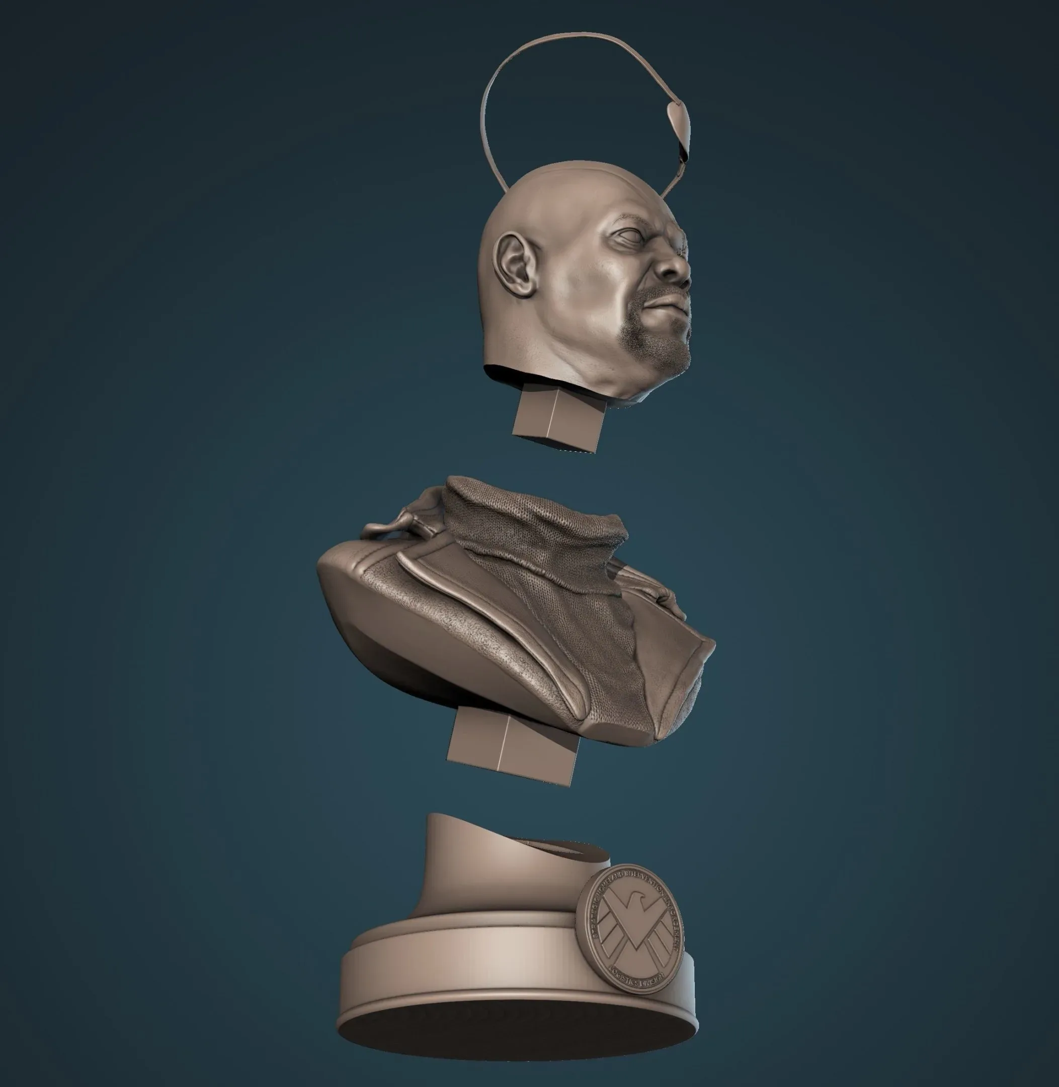 Nick Fury Bust for 3D printing 3D print model