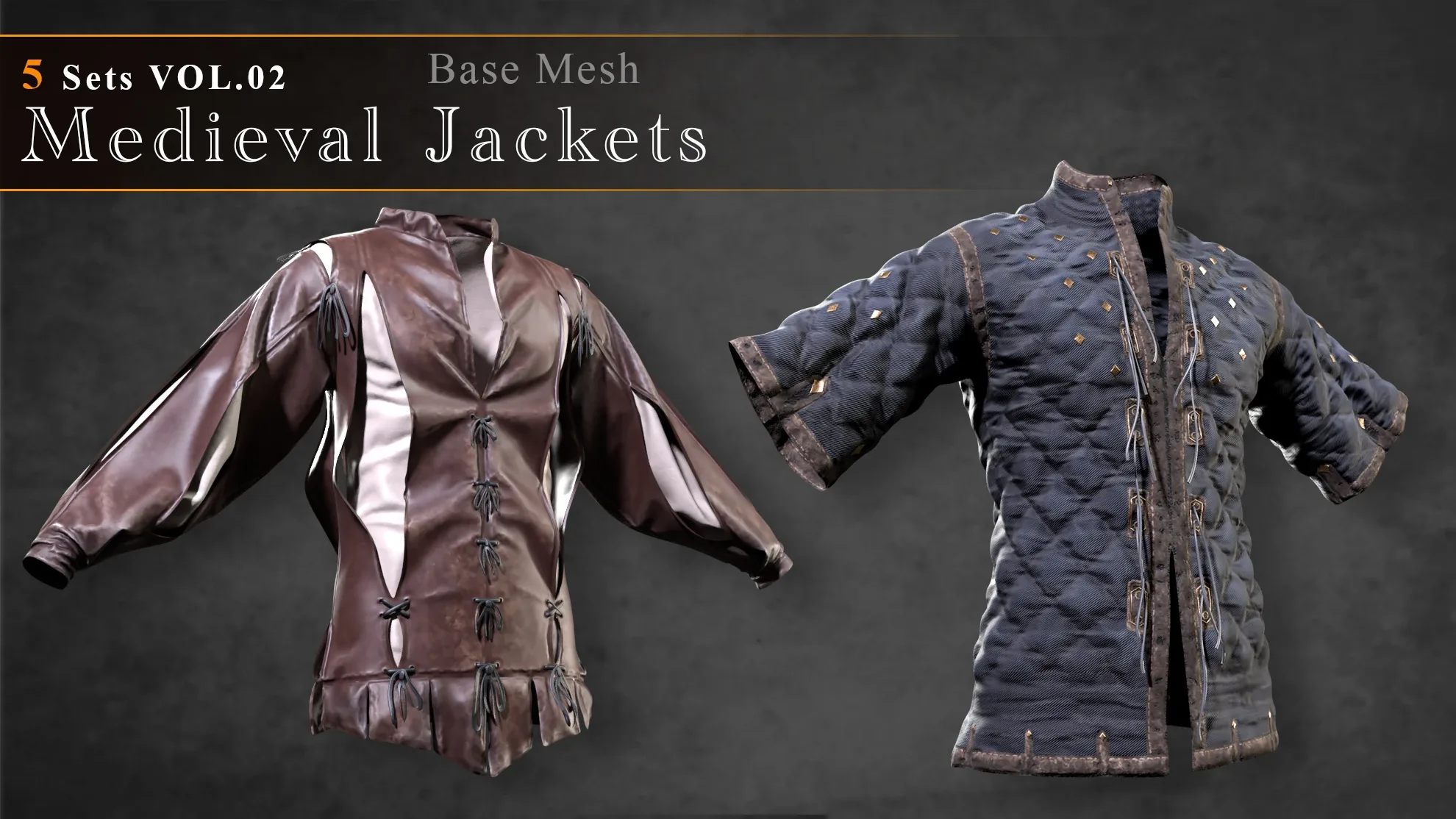 Medieval Style Jackets Base Mesh Vol 02