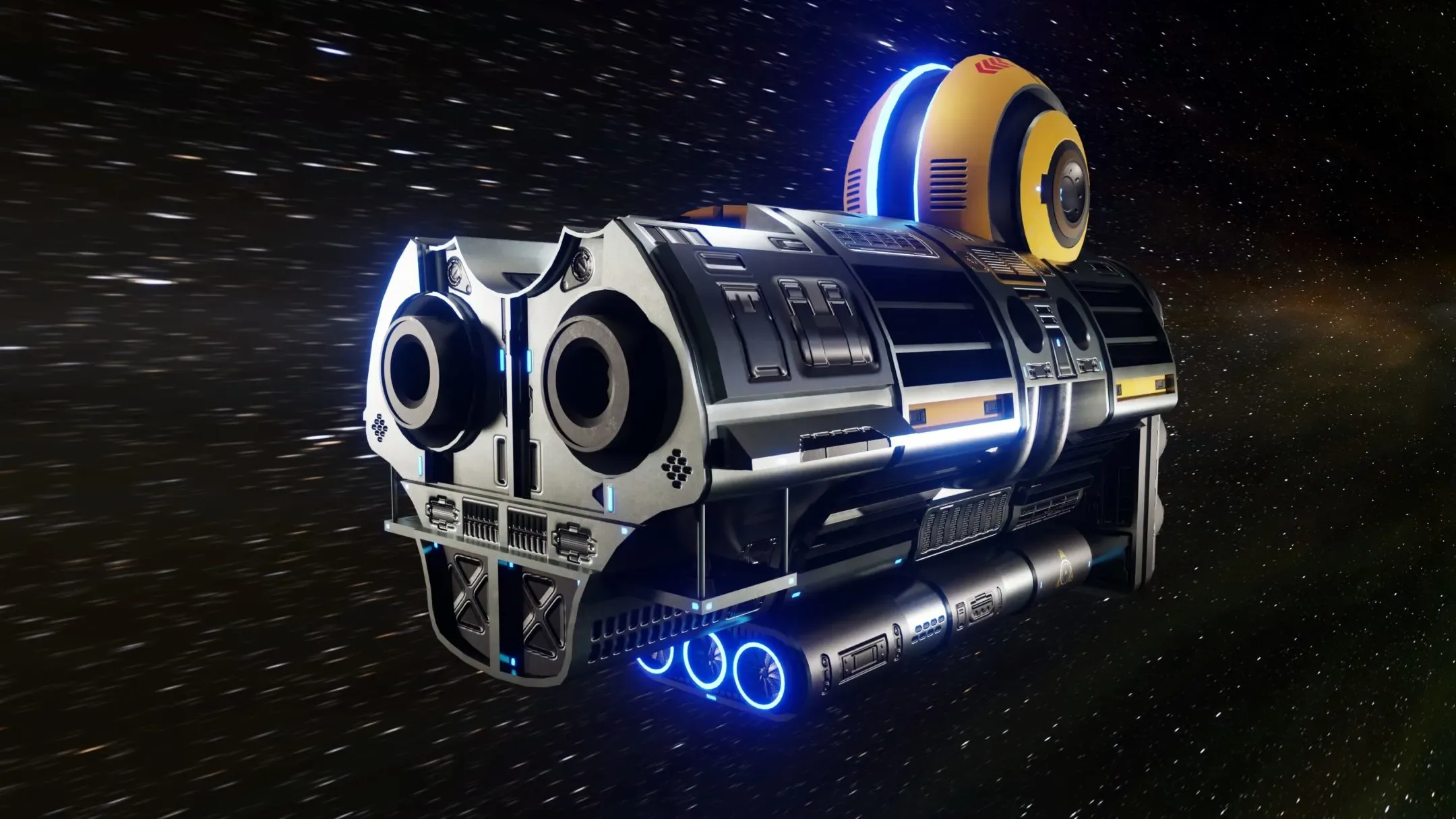 Galactic Core spaceship low-poly