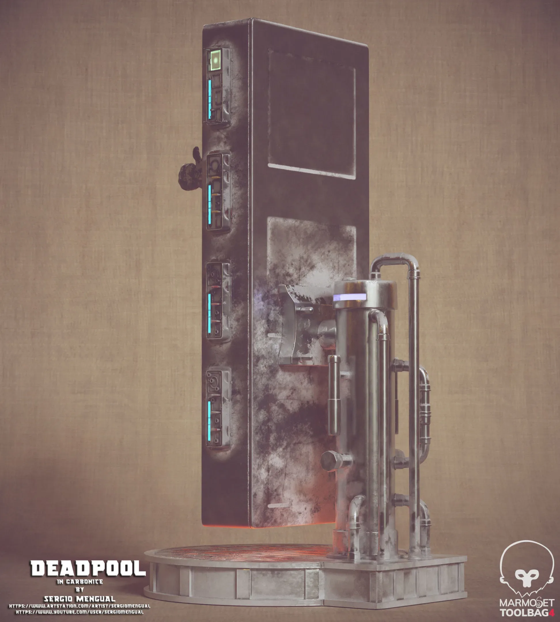 Deadpool in Carbonite 3D Printable Sculpture 3D print model