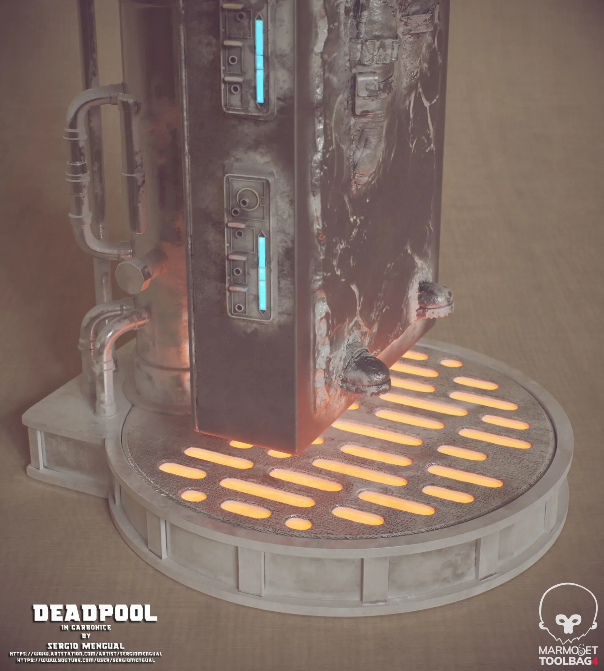 Deadpool in Carbonite 3D Printable Sculpture 3D print model