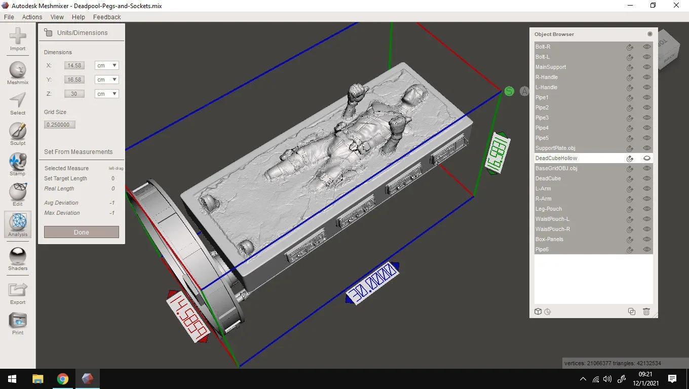 Deadpool in Carbonite 3D Printable Sculpture 3D print model