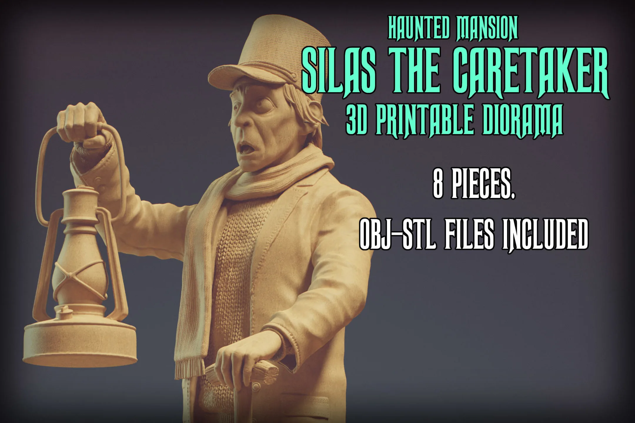 Haunted Mansion Silas the Caretaker 3D Printable Diorama 3D print model
