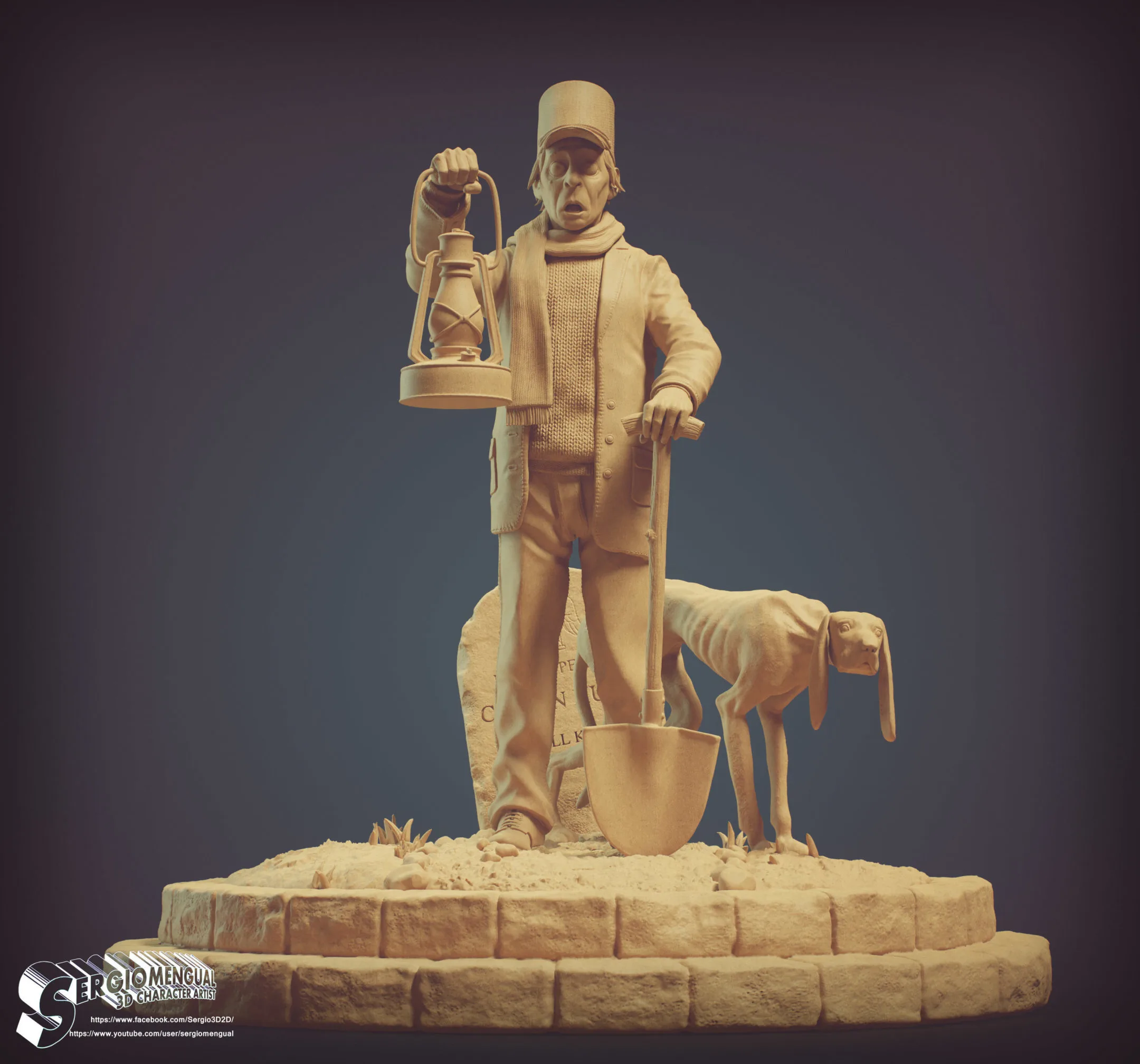 Haunted Mansion Silas the Caretaker 3D Printable Diorama 3D print model