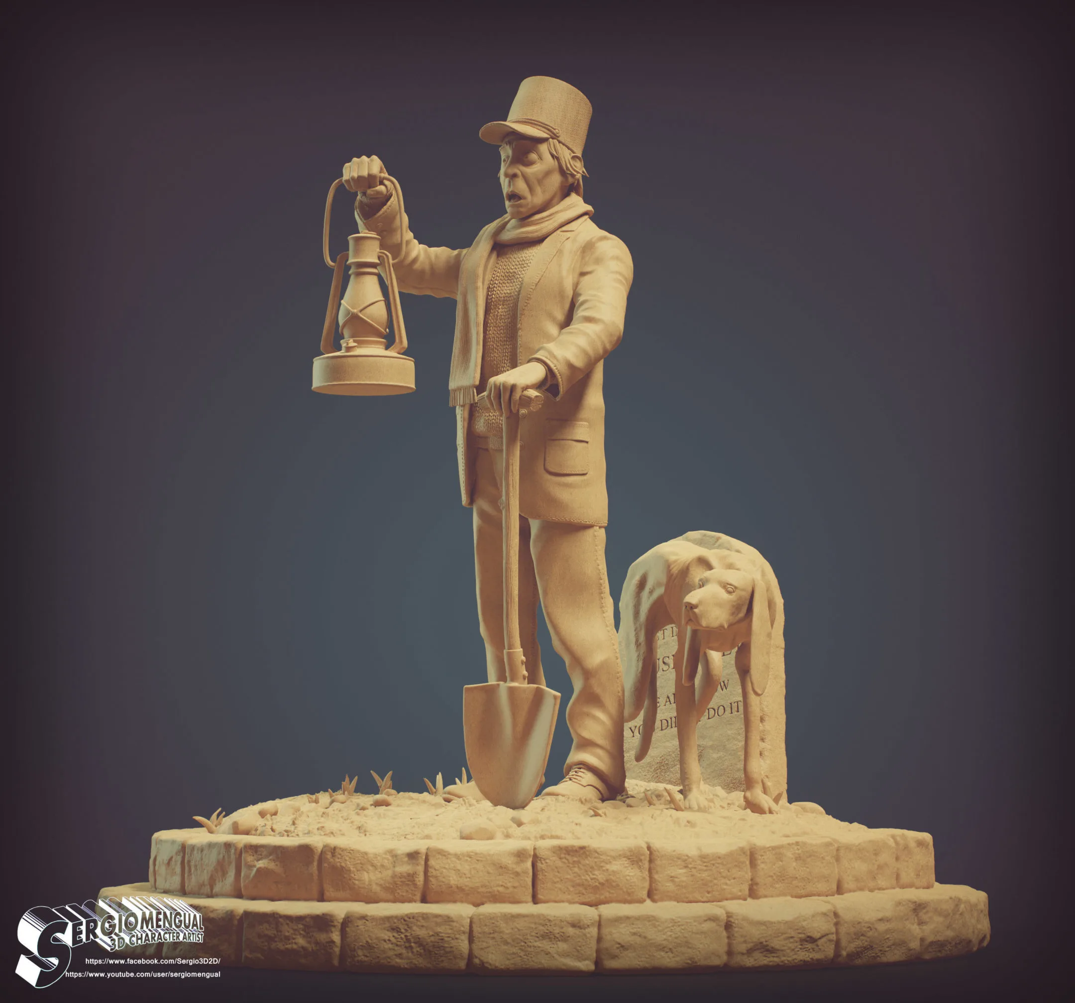 Haunted Mansion Silas the Caretaker 3D Printable Diorama 3D print model