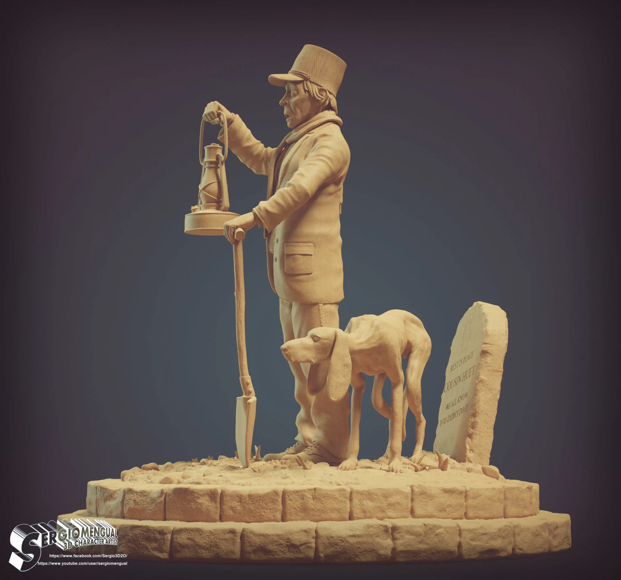 Haunted Mansion Silas the Caretaker 3D Printable Diorama 3D print model