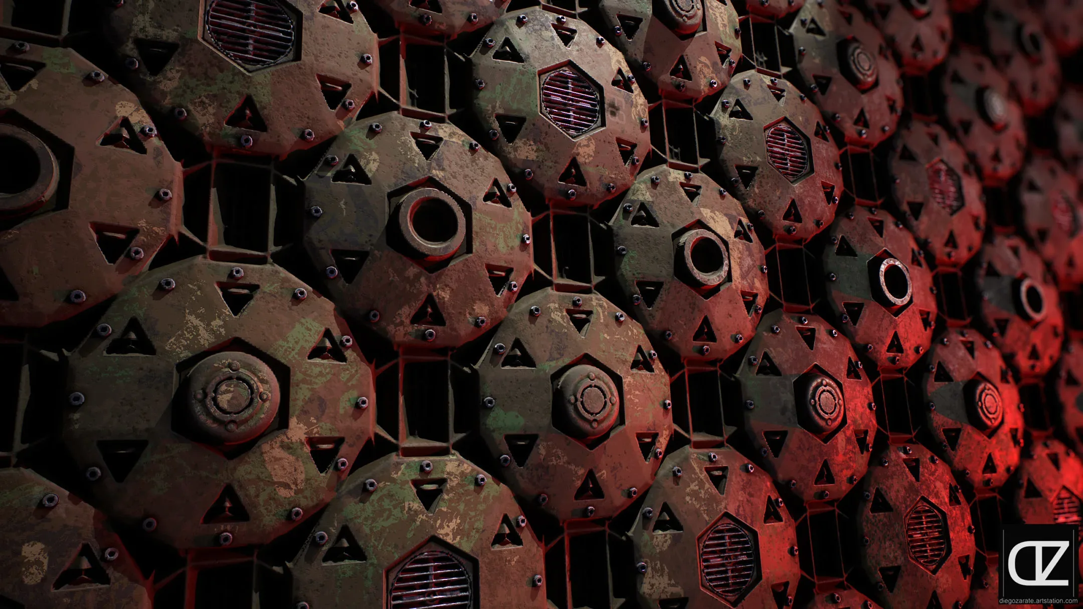 PBR - WAR WALL FLOOR SCIFI SURFACE - 4K MATERIAL