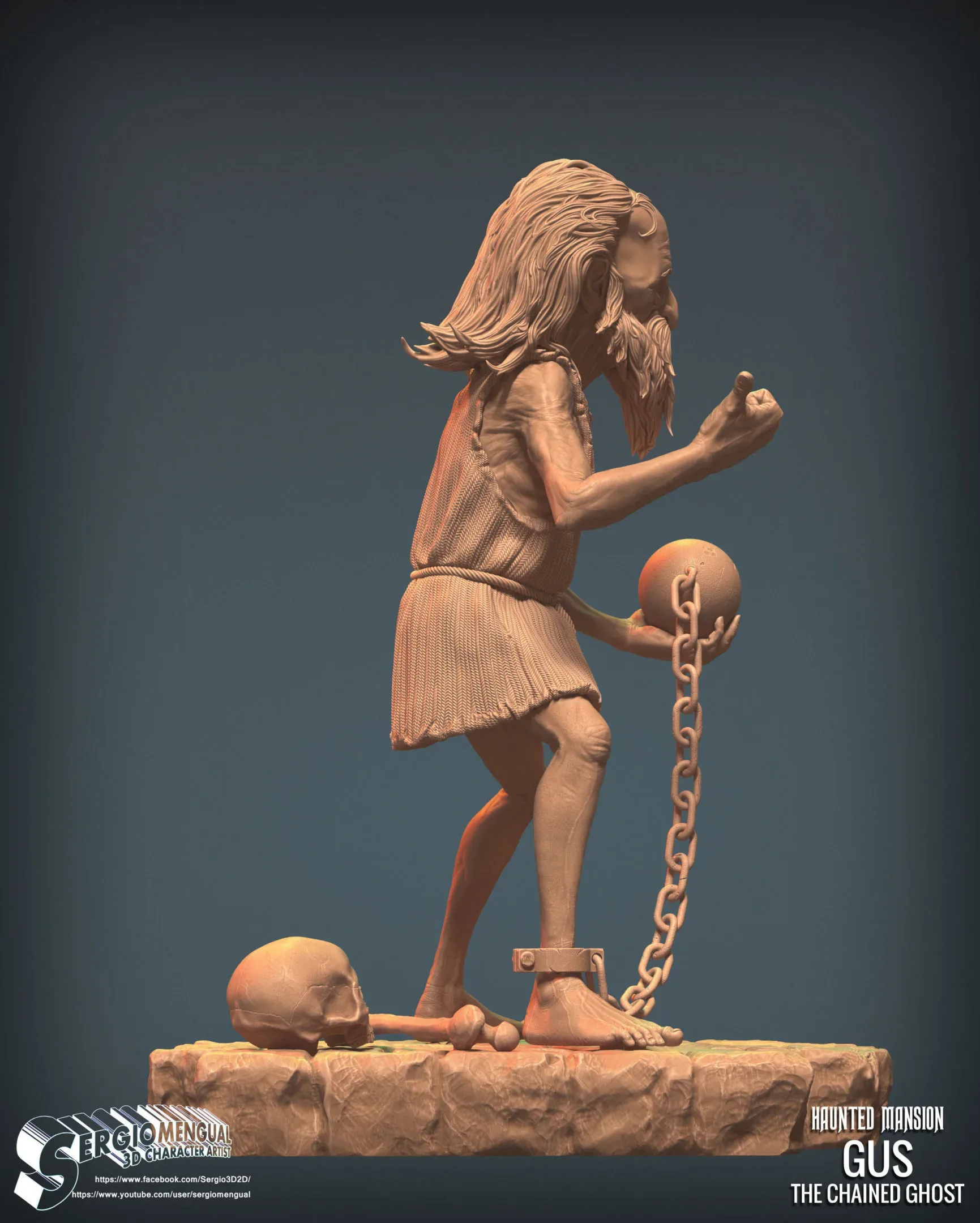 Haunted Mansion Gus The Chained Ghost 3D Printable Sculpt 3D print model