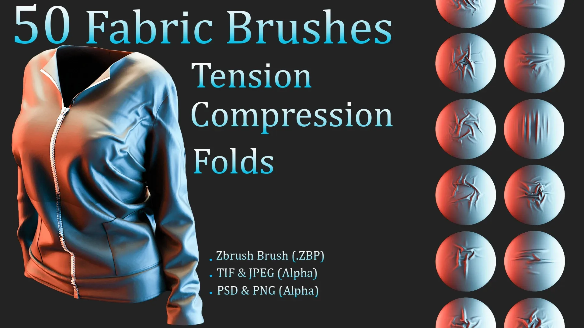 50 Fabric Brushes - Tension & Compression Folds