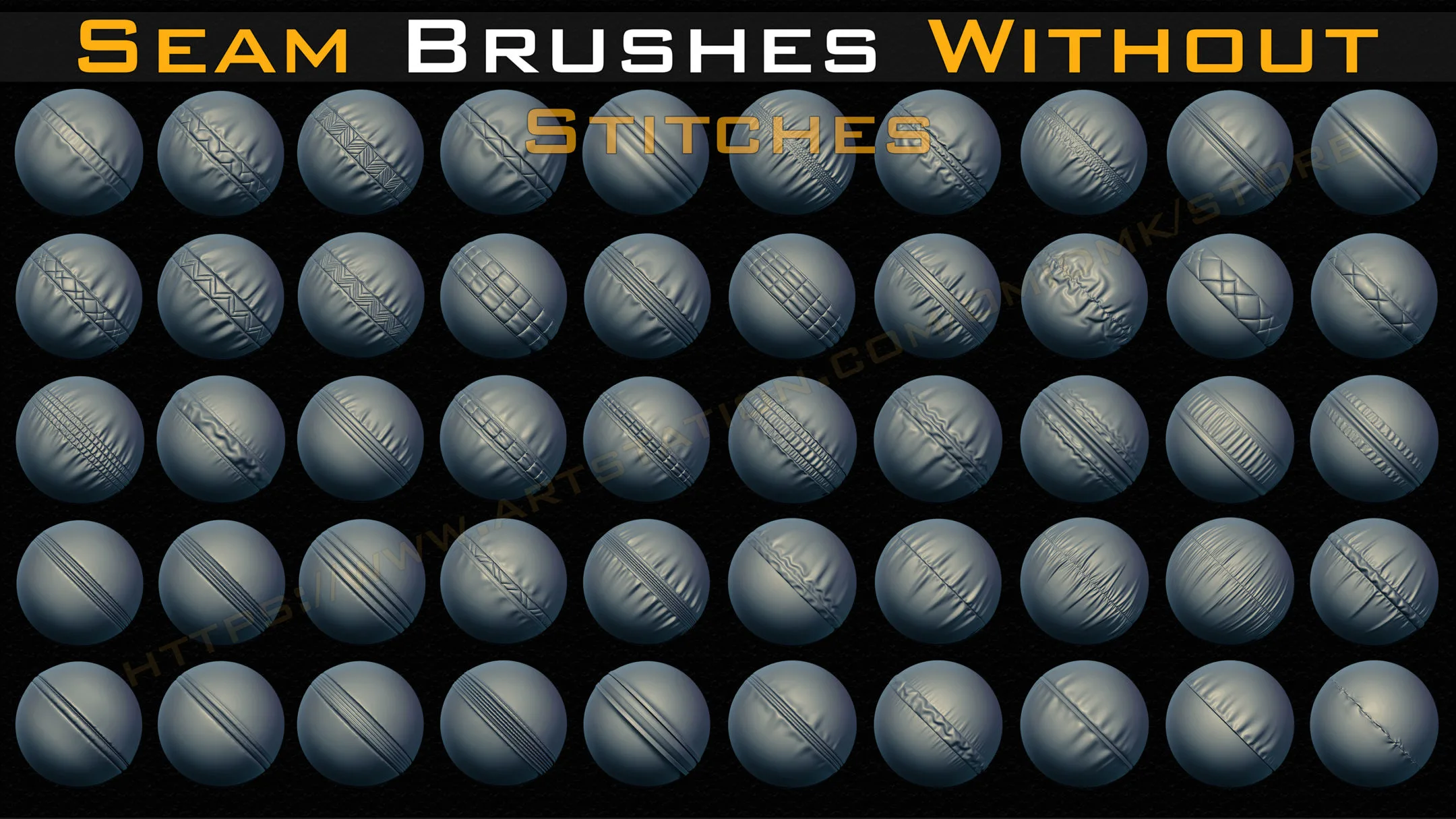 50 Seam Brushes Without Stitches (4k)+Alpha -Vol 04