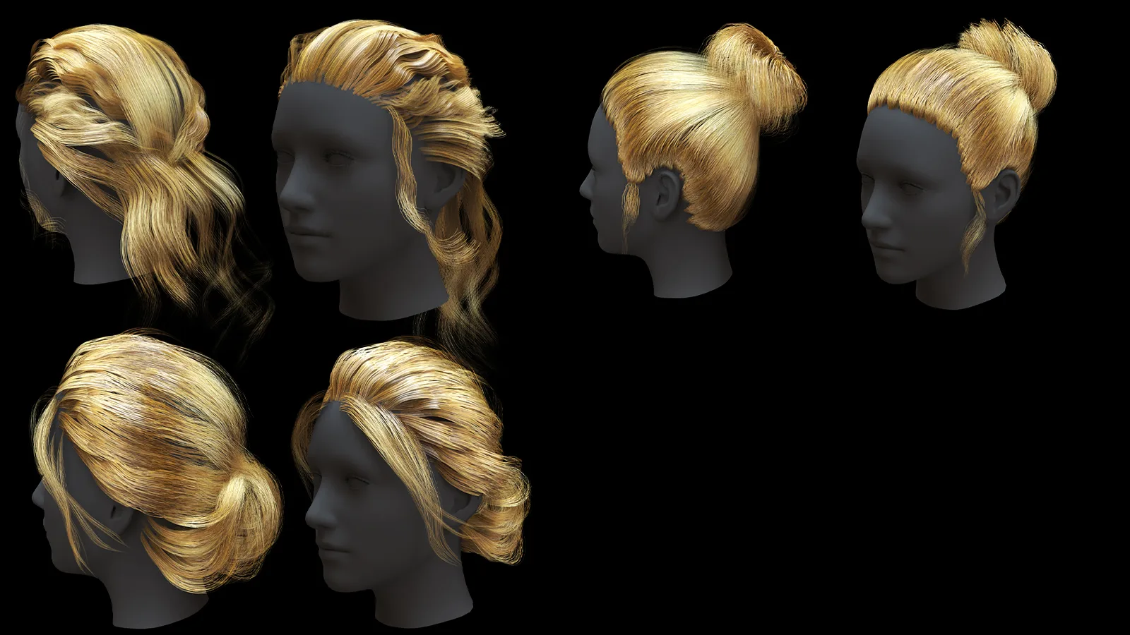 Low Poly haircard bundle (max fbx obj UE5)