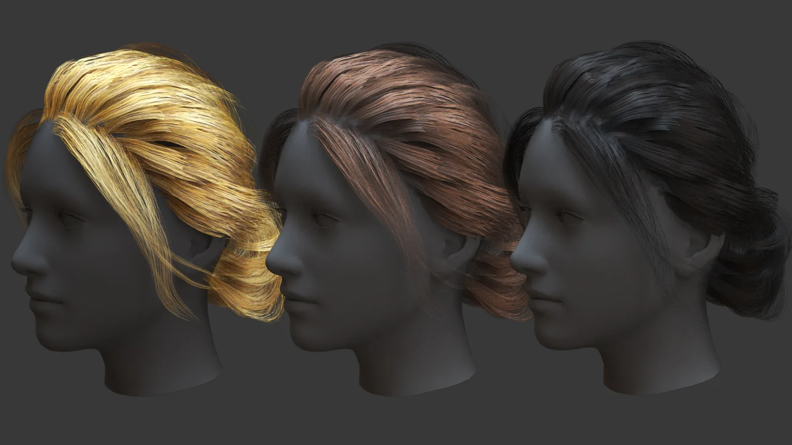 Low Poly haircard bundle (max fbx obj UE5)