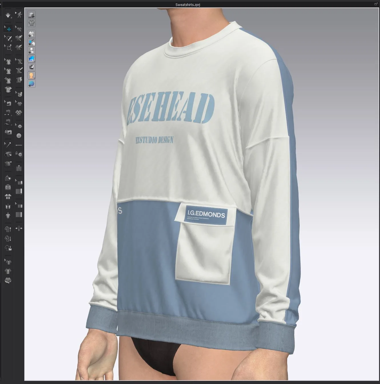 Sweatshirts, marvelous designer,clo3d