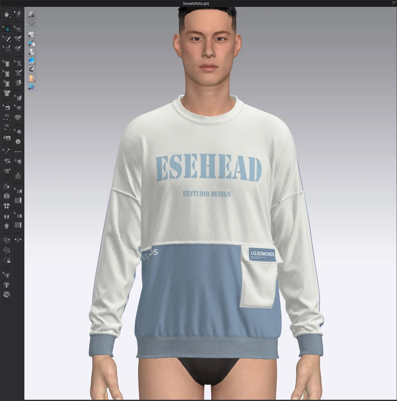 Sweatshirts, marvelous designer,clo3d