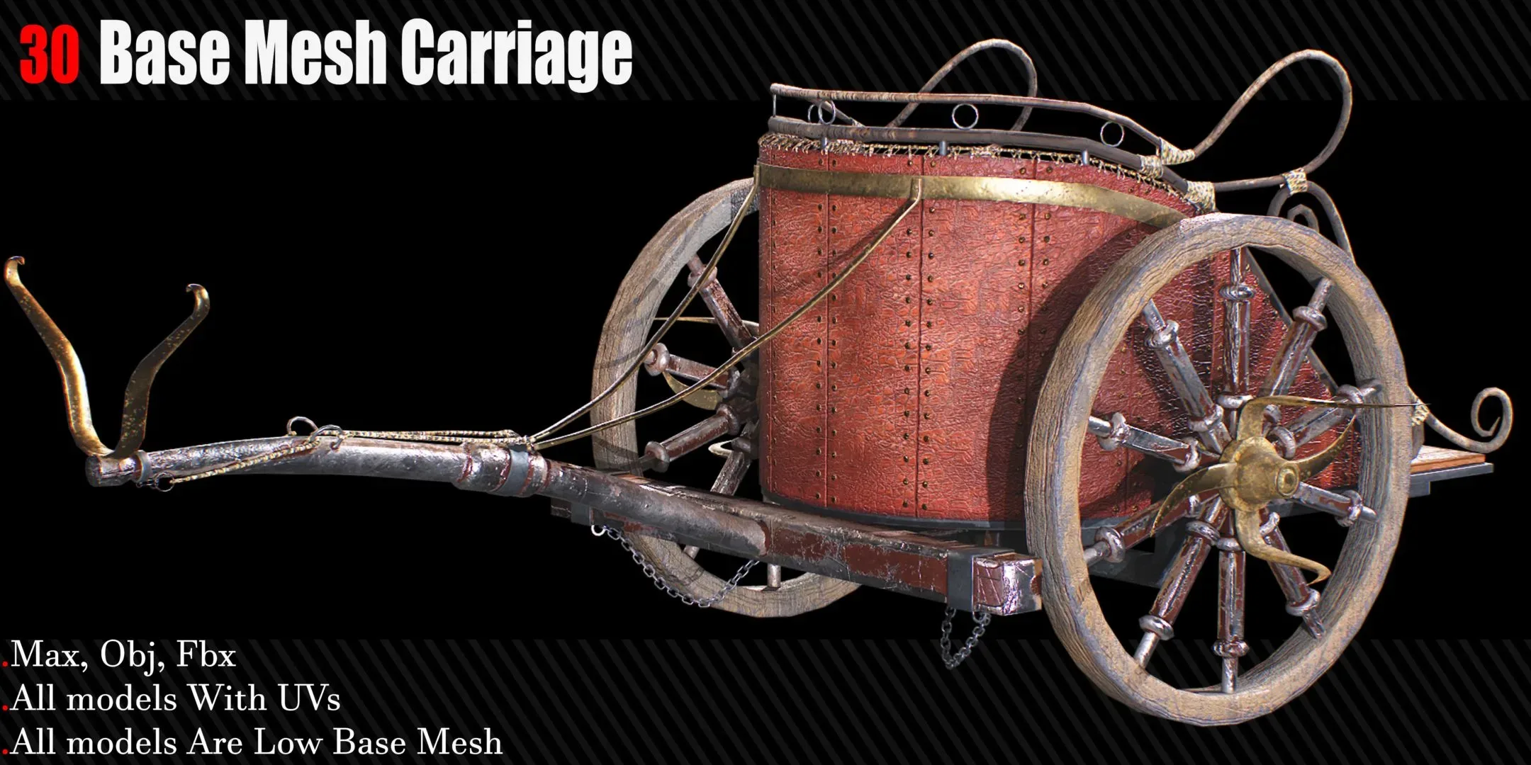 30 Carriage & wagons Base Mesh ( Game Ready )