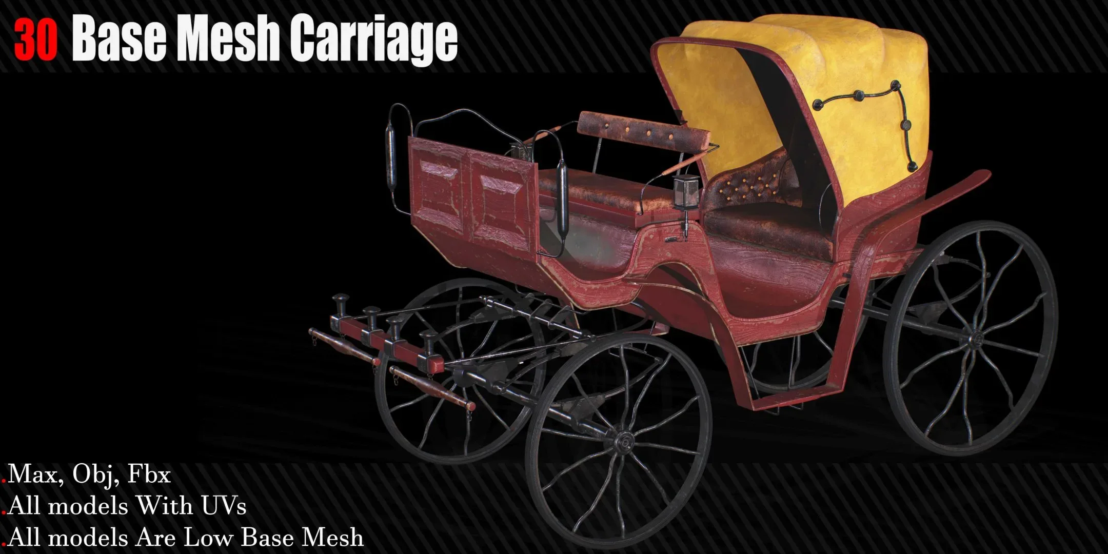 30 Carriage & wagons Base Mesh ( Game Ready )