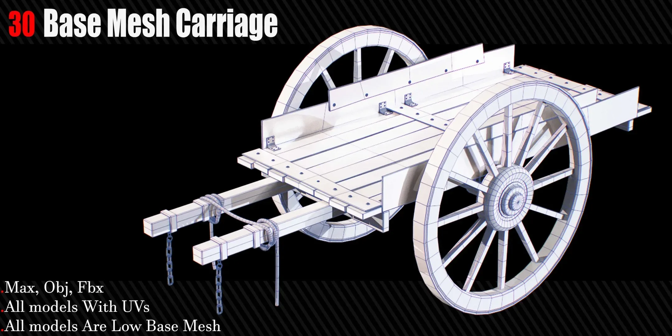 30 Carriage & wagons Base Mesh ( Game Ready )