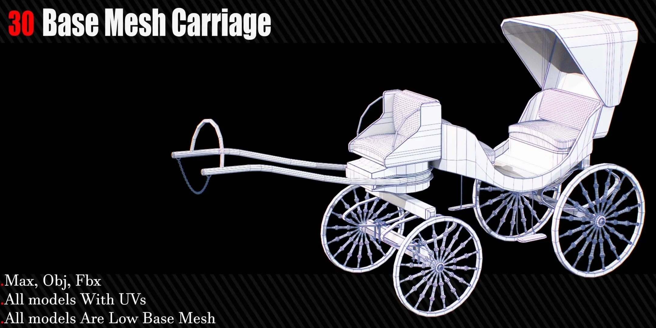 30 Carriage & wagons Base Mesh ( Game Ready )