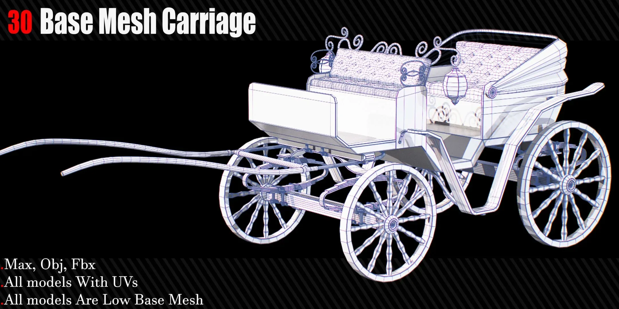 30 Carriage & wagons Base Mesh ( Game Ready )