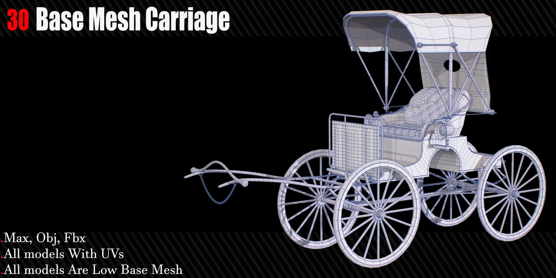 30 Carriage & wagons Base Mesh ( Game Ready )