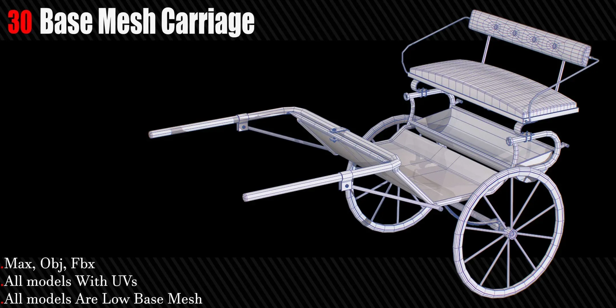 30 Carriage & wagons Base Mesh ( Game Ready )