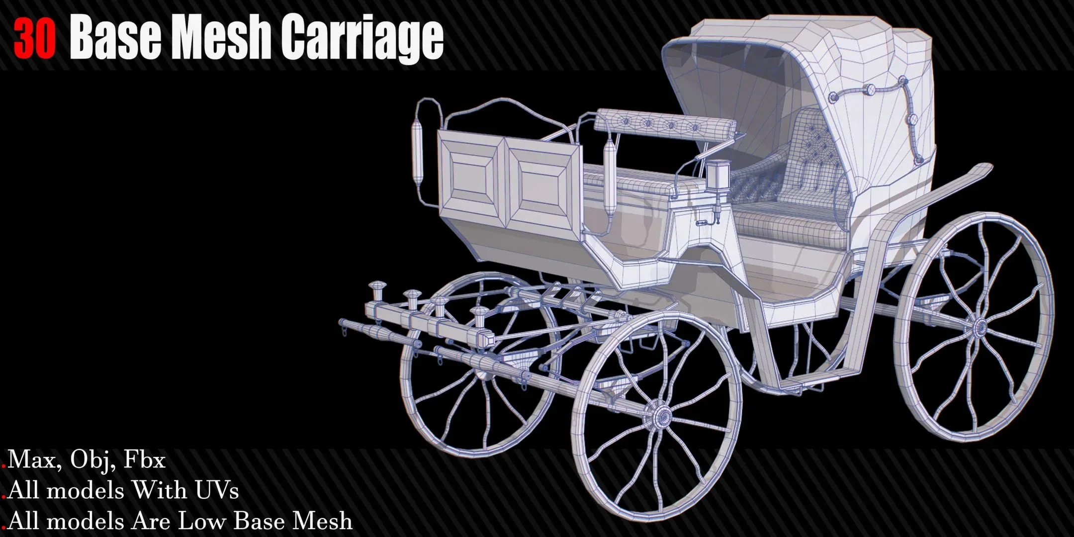 30 Carriage & wagons Base Mesh ( Game Ready )