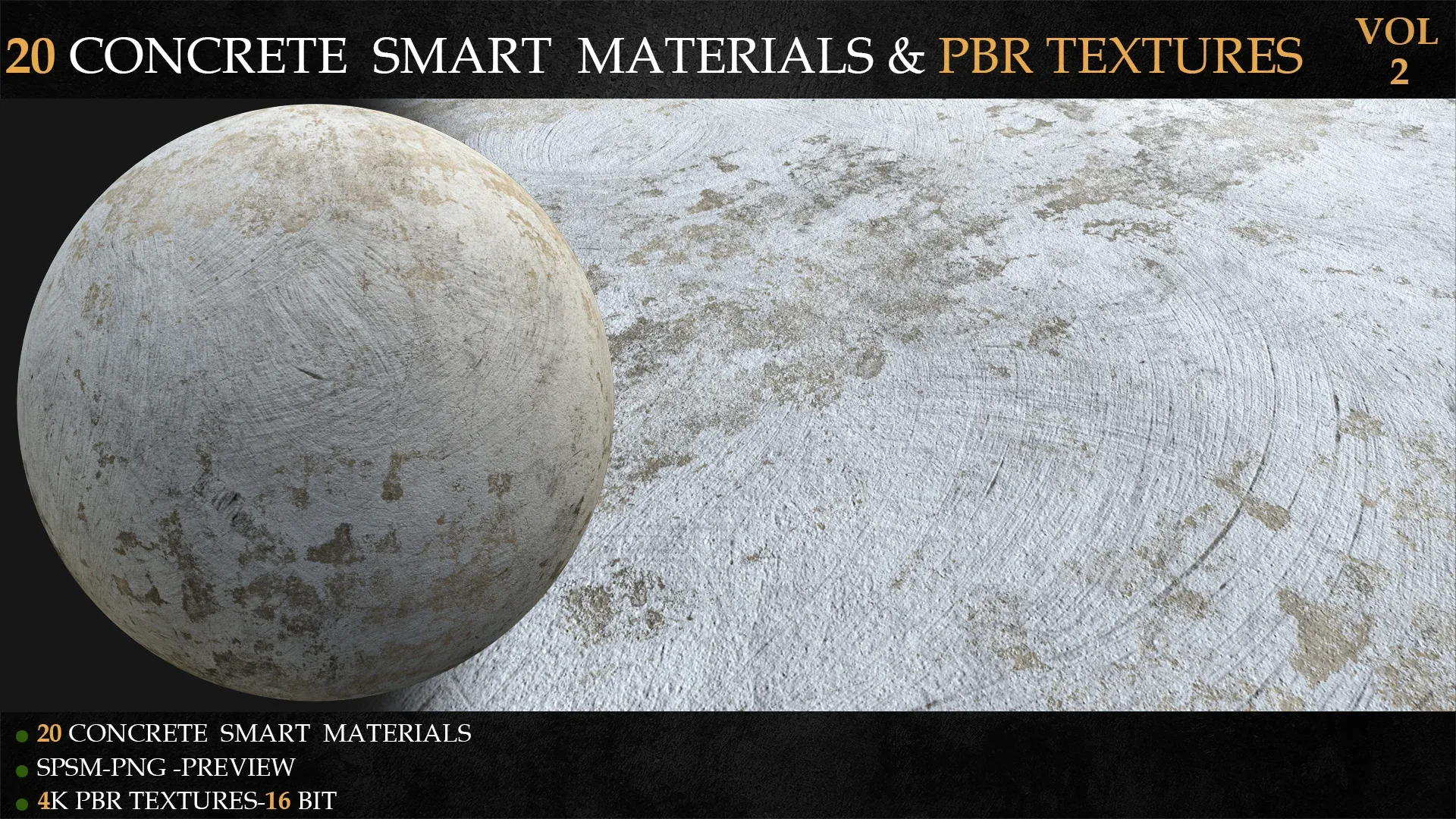 20 CONCRETE SMART MATERIALS & PBR TEXTURES-VOL 2