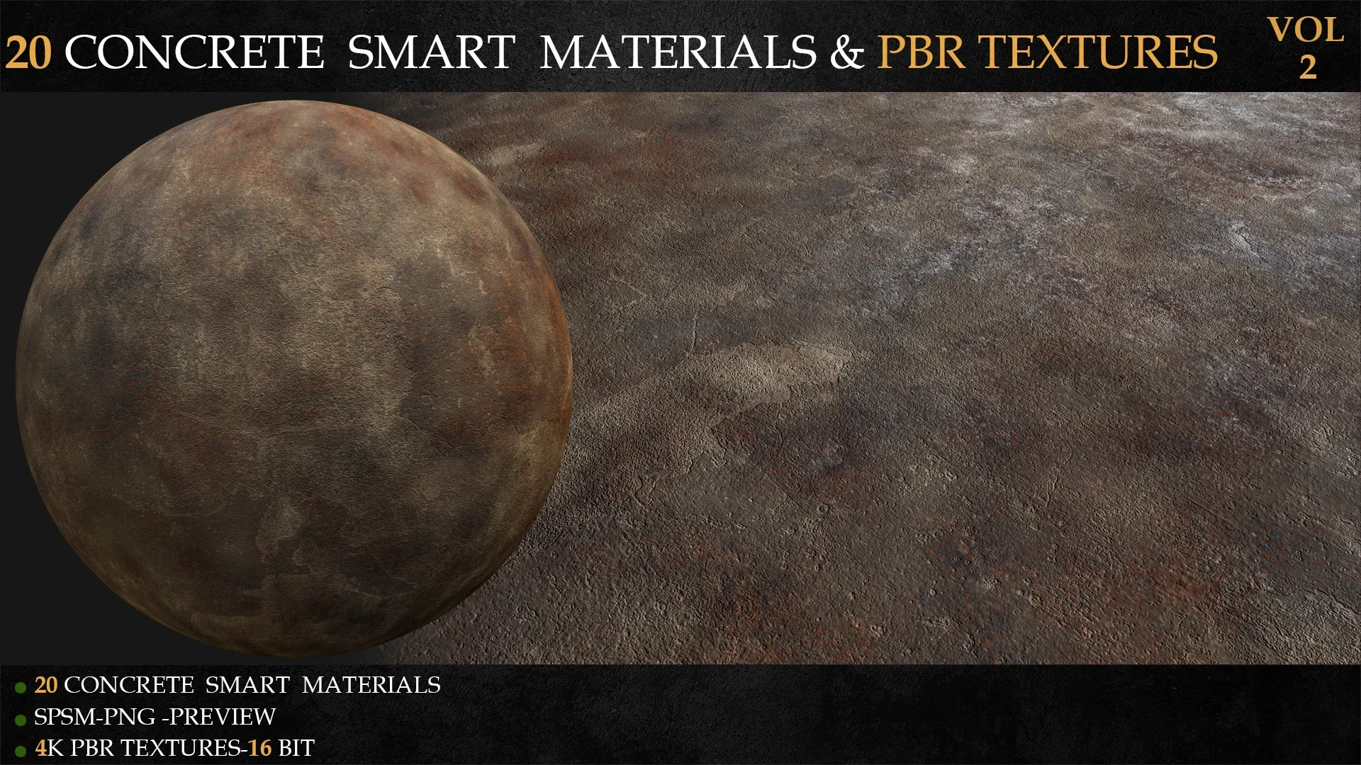 20 CONCRETE SMART MATERIALS & PBR TEXTURES-VOL 2