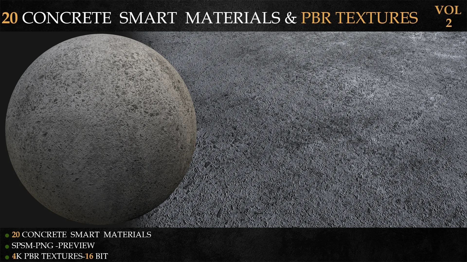 20 CONCRETE SMART MATERIALS & PBR TEXTURES-VOL 2