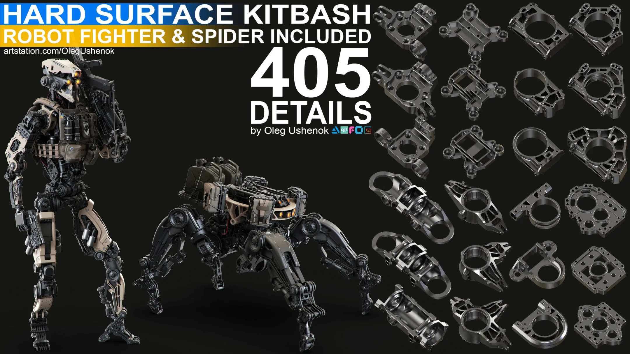 Sci-Fi Hard Surface KITBASH 405 DETAILS