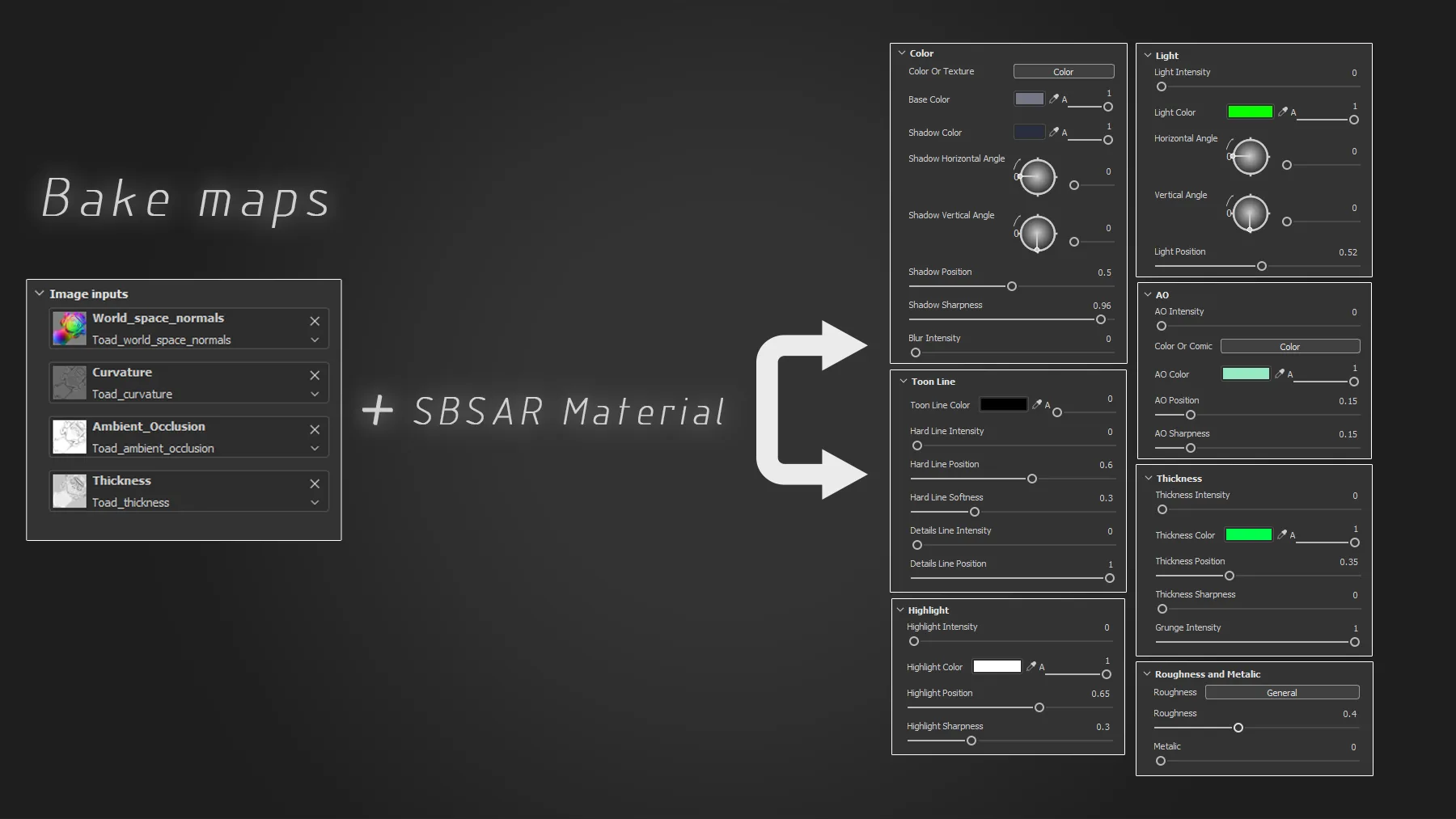 Dynamic Toon Shader Material For Substance Painter (SBSAR) Vol.4