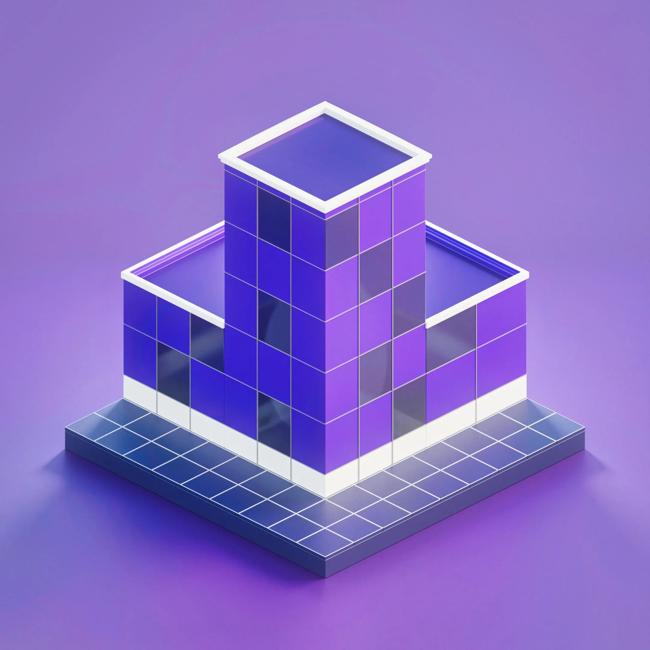 4 low-poly stylized buildings - Blender format