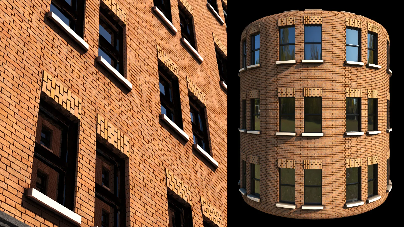 Facade and building PBR material bundle (SBSAR + 4k textures)