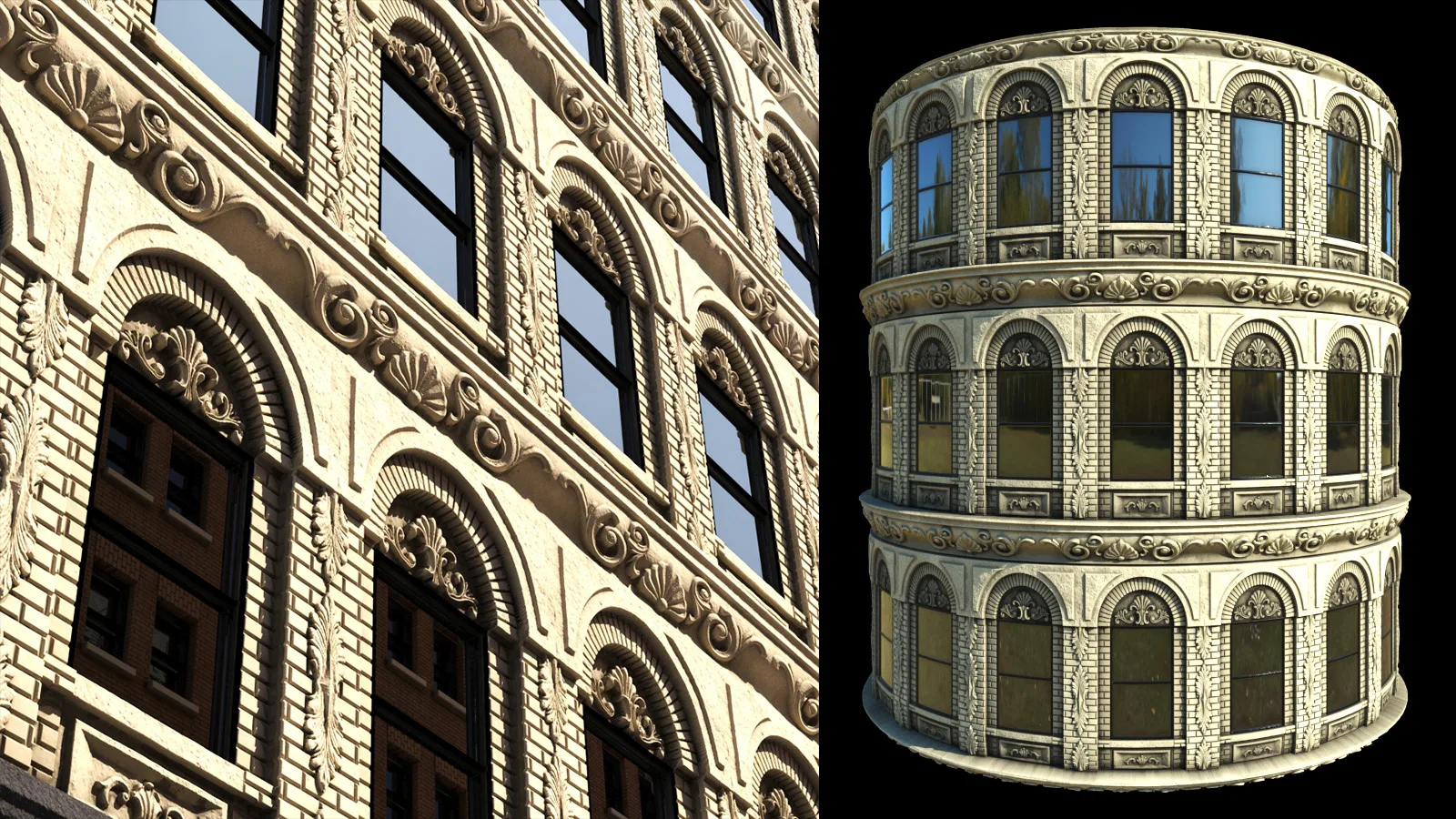 Facade and building PBR material bundle (SBSAR + 4k textures)