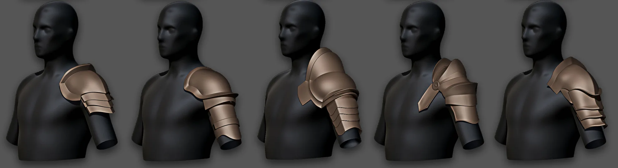 30 Highpoly and Lowpoly Shoulder Armor