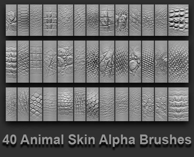 40 Animal Skin Alpha and Brush