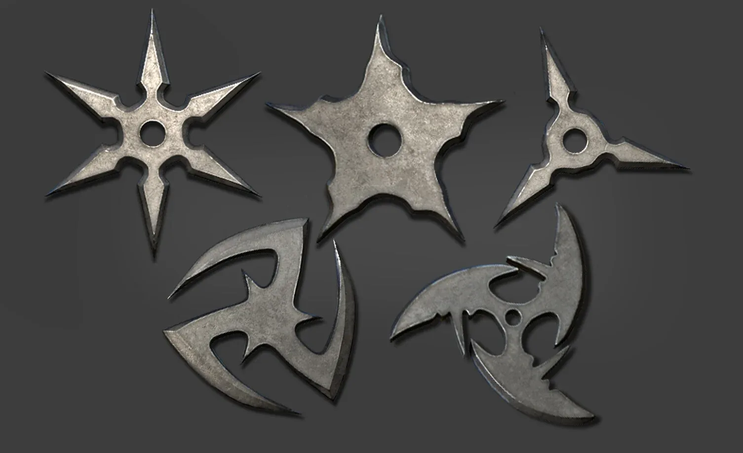 25 Shuriken Models Lowpoly and Highpoly (with UV) , IMM Brush Vol.1