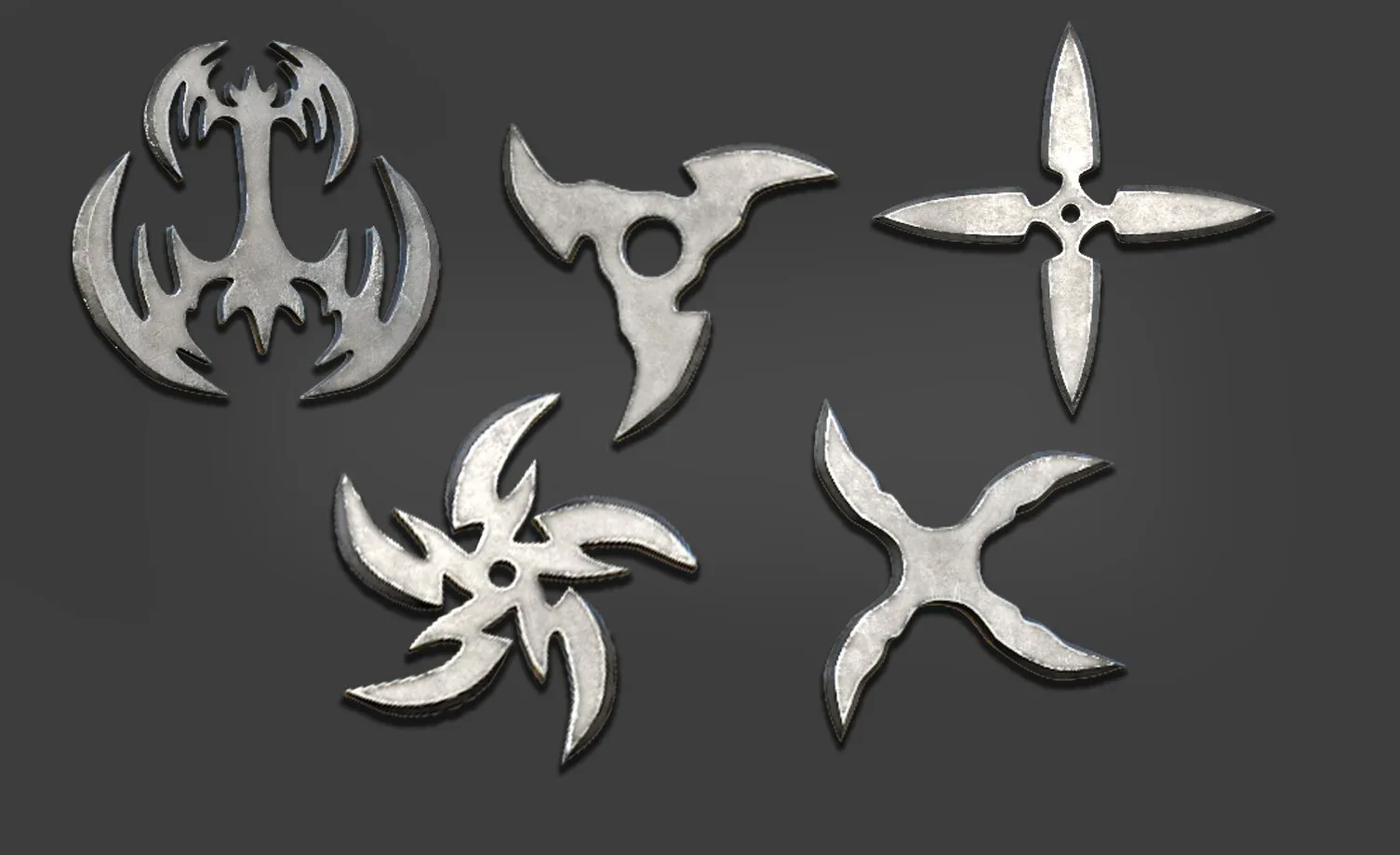 25 Shuriken Models Lowpoly and Highpoly (with UV) , IMM Brush Vol.2