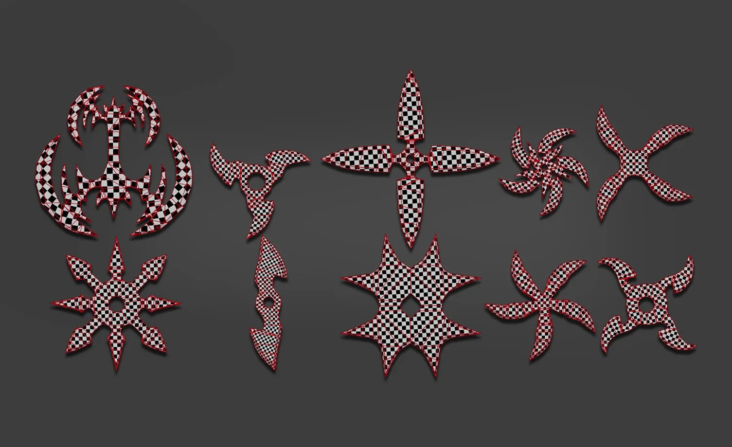 25 Shuriken Models Lowpoly and Highpoly (with UV) , IMM Brush Vol.2