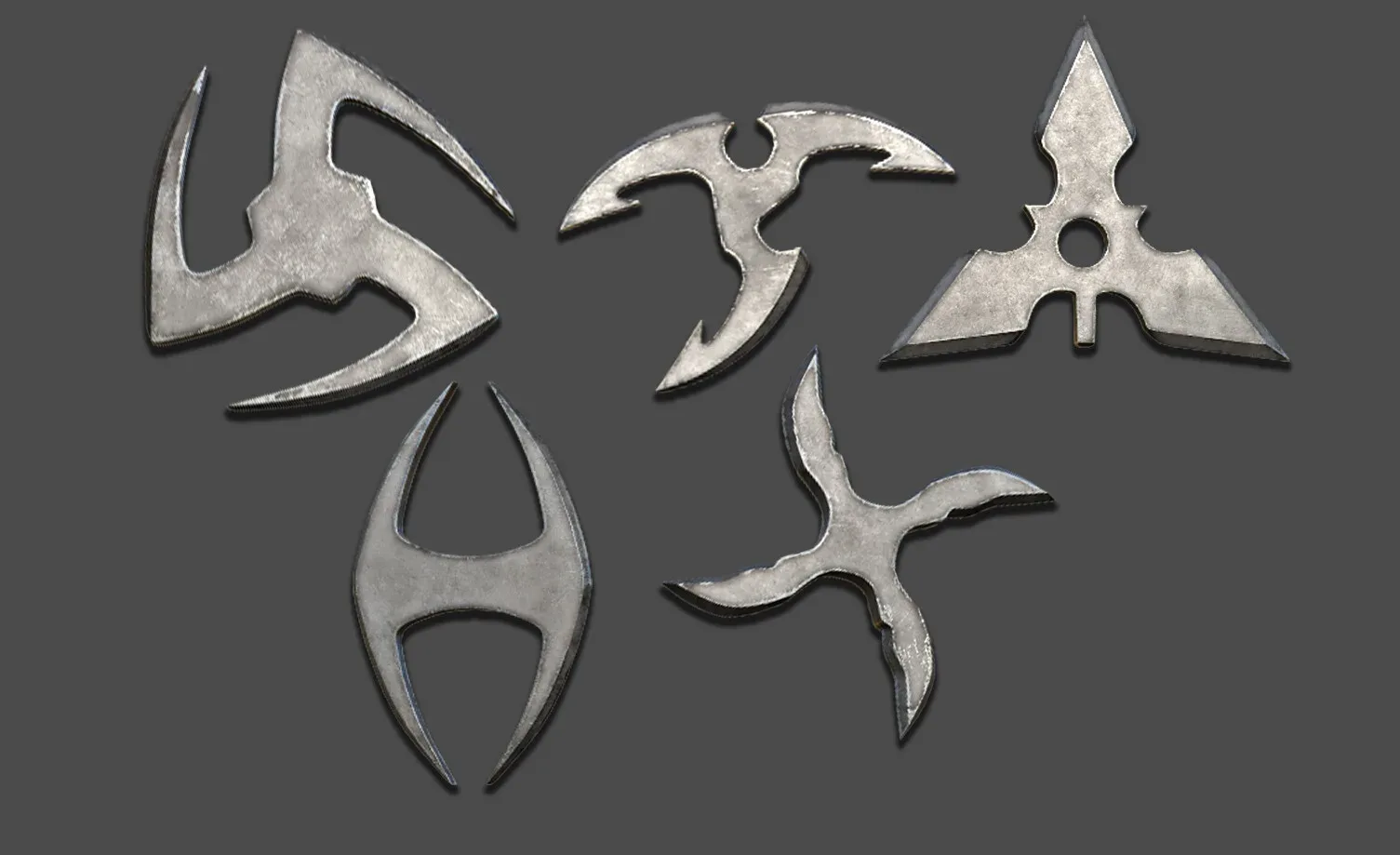 25 Shuriken Models Lowpoly and Highpoly (with UV) , IMM Brush Vol.3