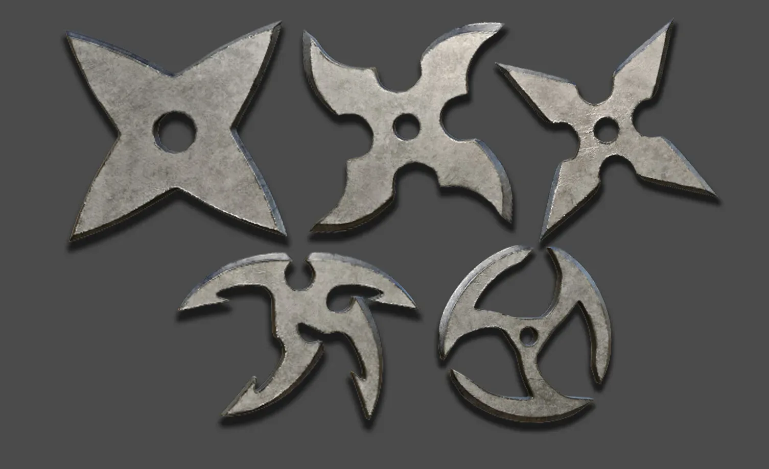 25 Shuriken Models Lowpoly and Highpoly (with UV) , IMM Brush Vol. 4